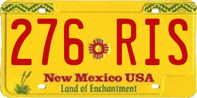 NM license plate 276RIS
