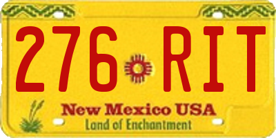 NM license plate 276RIT