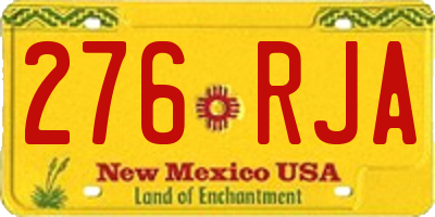 NM license plate 276RJA