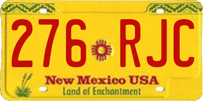 NM license plate 276RJC