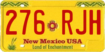 NM license plate 276RJH