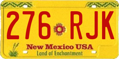 NM license plate 276RJK