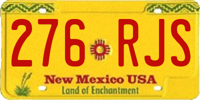 NM license plate 276RJS