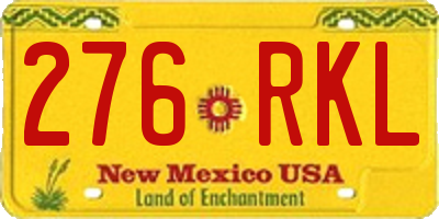 NM license plate 276RKL
