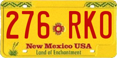 NM license plate 276RKO