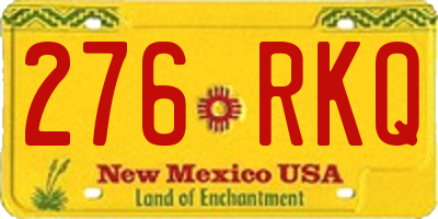 NM license plate 276RKQ