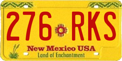 NM license plate 276RKS
