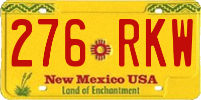 NM license plate 276RKW