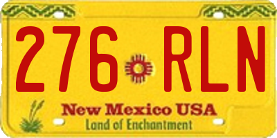 NM license plate 276RLN