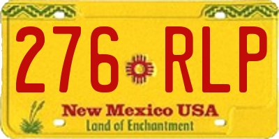 NM license plate 276RLP
