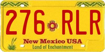 NM license plate 276RLR
