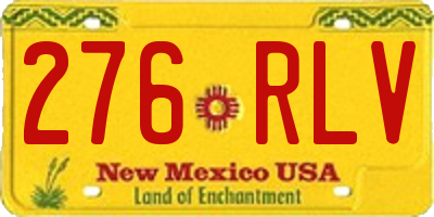 NM license plate 276RLV