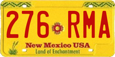 NM license plate 276RMA
