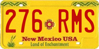 NM license plate 276RMS