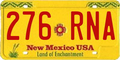 NM license plate 276RNA