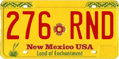 NM license plate 276RND