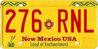 NM license plate 276RNL