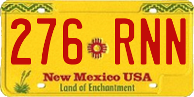 NM license plate 276RNN
