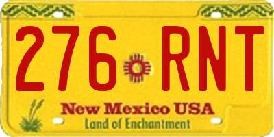NM license plate 276RNT