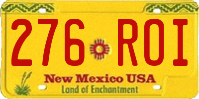 NM license plate 276ROI