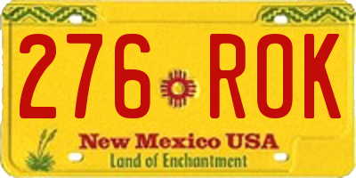 NM license plate 276ROK