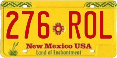 NM license plate 276ROL
