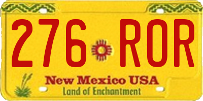 NM license plate 276ROR