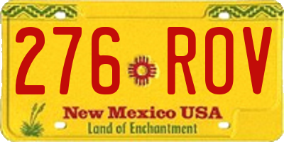 NM license plate 276ROV