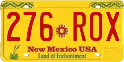 NM license plate 276ROX
