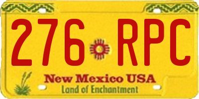 NM license plate 276RPC