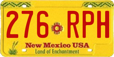 NM license plate 276RPH