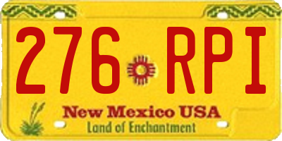 NM license plate 276RPI