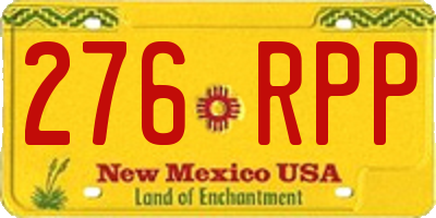 NM license plate 276RPP