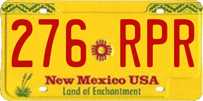 NM license plate 276RPR