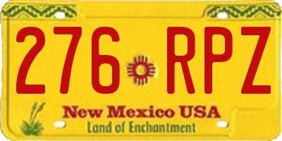 NM license plate 276RPZ