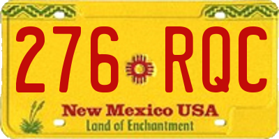 NM license plate 276RQC