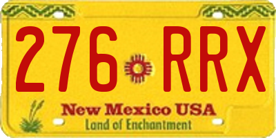 NM license plate 276RRX