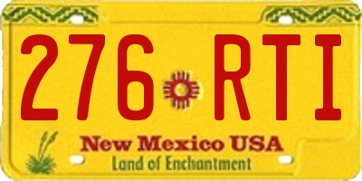 NM license plate 276RTI
