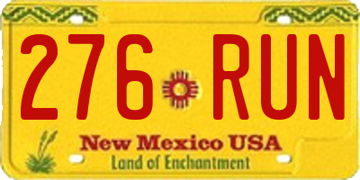 NM license plate 276RUN