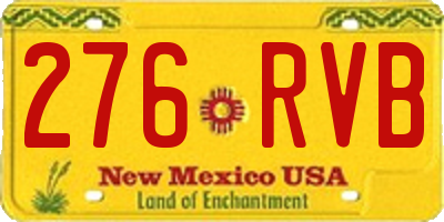 NM license plate 276RVB