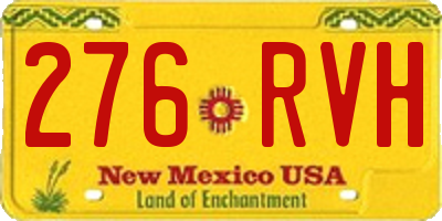 NM license plate 276RVH