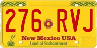 NM license plate 276RVJ