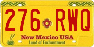 NM license plate 276RWQ