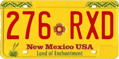 NM license plate 276RXD