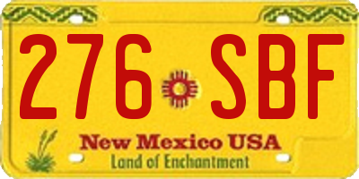 NM license plate 276SBF