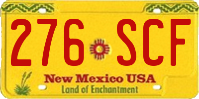 NM license plate 276SCF