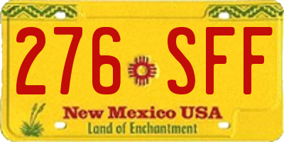 NM license plate 276SFF