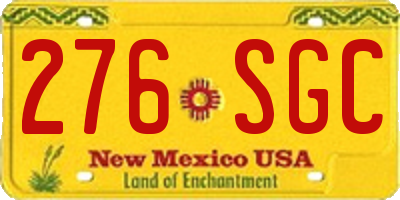 NM license plate 276SGC