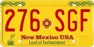 NM license plate 276SGF
