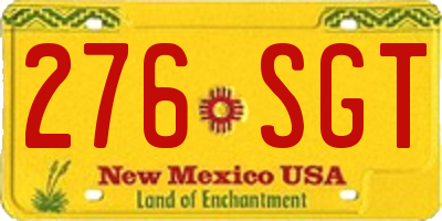 NM license plate 276SGT